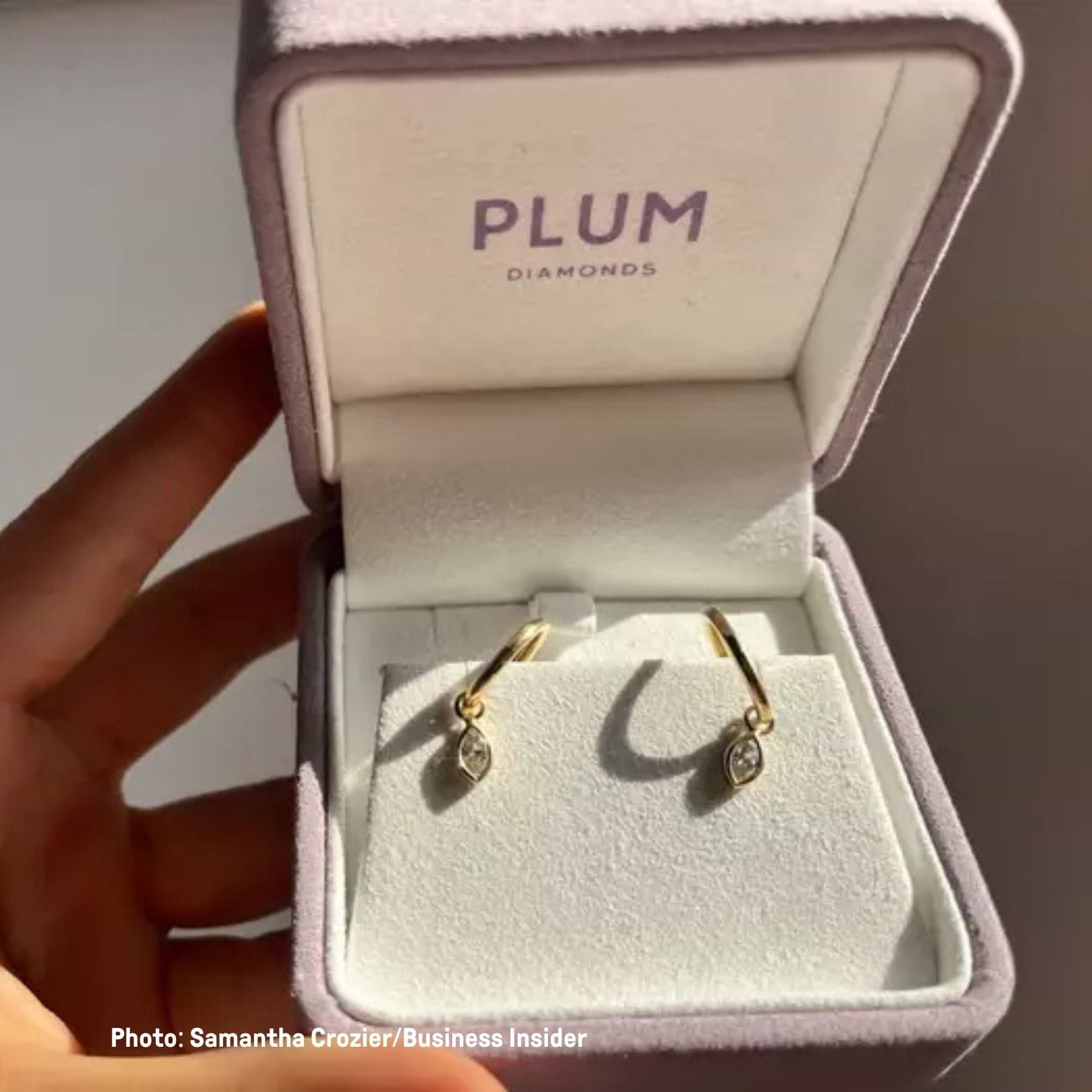 Yellow Gold Marquise Dewdrop Hoop Earrings | Plum Diamonds